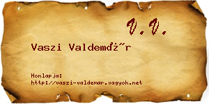 Vaszi Valdemár névjegykártya